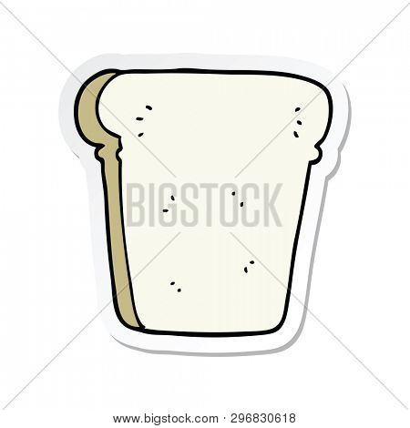 sticker of a cartoon slice of bread