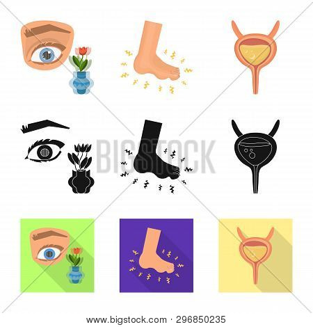 Vector Design Of Diet And Treatment  Symbol. Collection Of Diet And Medicine Stock Symbol For Web.