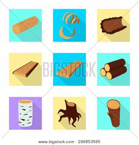 Isolated Object Of Material And Nature  Sign. Collection Of Material And Raw  Stock Vector Illustrat