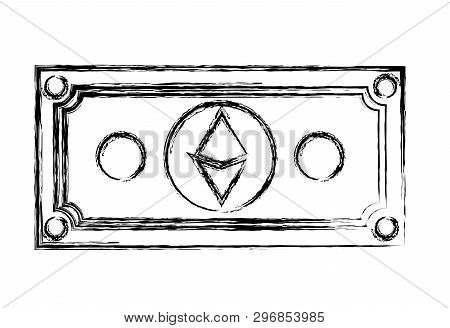 Bill Etherum Commerce Technology Icon Vector Illustration Design