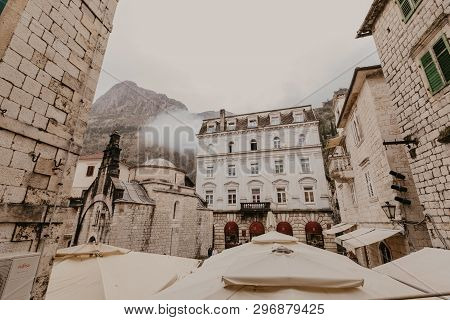 Kotor, Montenegro - 30.10.2018:  Old Town Of Kotor. Kotor Is A City On The Coast Of Montenegro And I