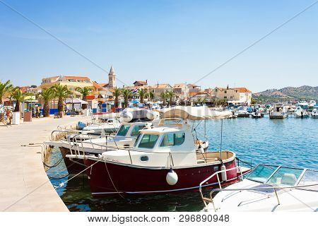 Pakostane, Croatia, Europe - Harbor And Old Town Of Pakostane