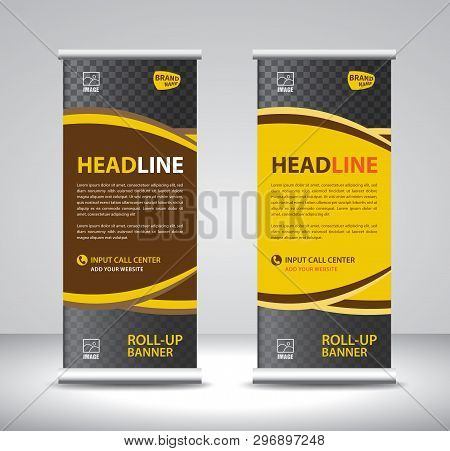 Roll Up Banner Template Vector, Banner, Stand, Exhibition Design, Advertisement, Pull Up, X-banner A