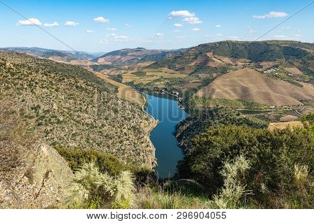 Surrounding Landscape Near The Village Of Sao Joao Da Pesqueira, Portugal. Concept For Travel In Por