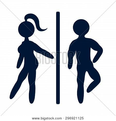 Male, Female Icon Isolated On White Background.