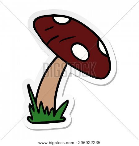 hand drawn sticker cartoon doodle of a toad stool