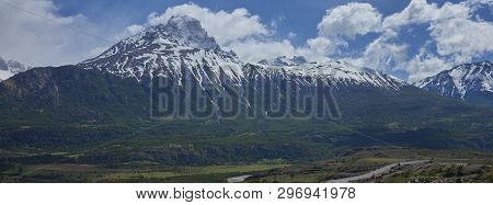 Landscape Along The Carretera Austral Above Rio Ibanez In Patagonia, Chile