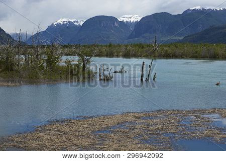 Landscape Along The Carretera Austral Above Rio Ibanez In Patagonia, Chile