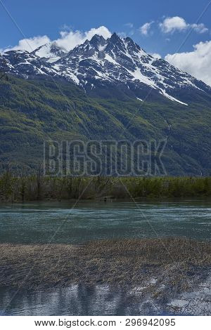 Landscape Along The Carretera Austral Above Rio Ibanez In Patagonia, Chile
