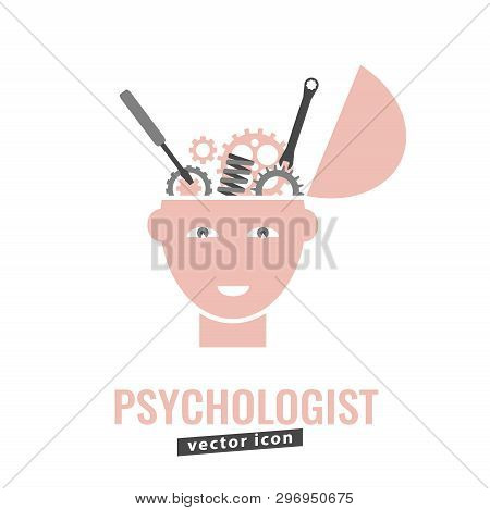 Psychologist, Psychotherapist Icon. Creative Concept Useful For Logotype, Pictogram, Symbol Design. 