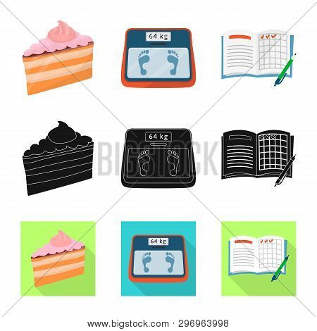 Vector Illustration Of Diet And Treatment  Icon. Collection Of Diet And Medicine Stock Vector Illust