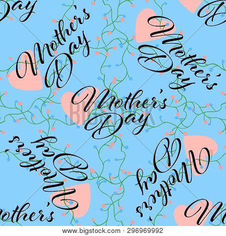 Happy Mother S Day Seamless Pattern. Vector Illustration