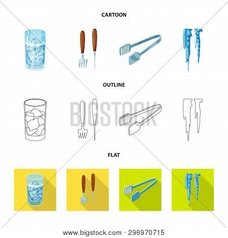 Vector Design Of Texture  And Frozen  Sign. Set Of Texture  And Transparent  Stock Symbol For Web.