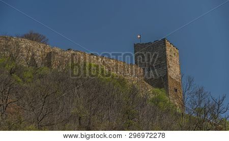 Castle Gleichen In Germany With Blue Sky And Green Grass In Spring Time
