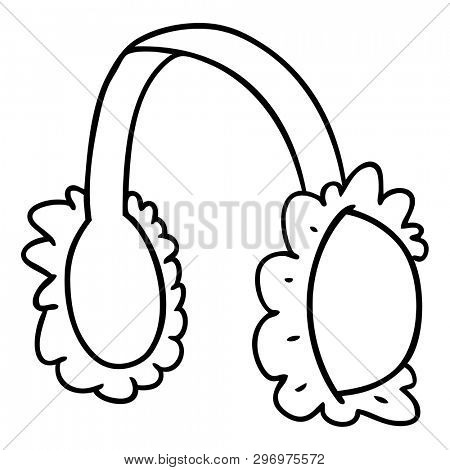 hand drawn line drawing doodle of pink ear muff warmers