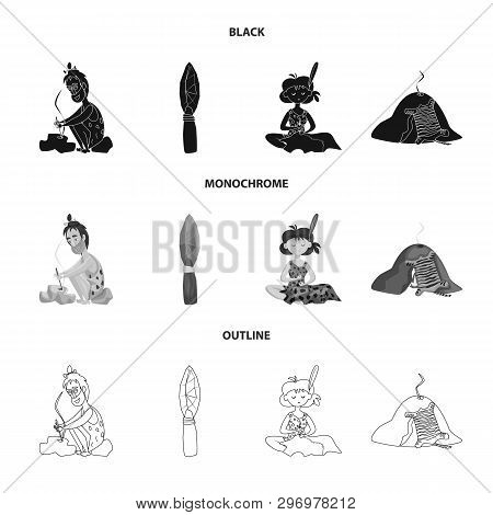 Isolated Object Of Evolution  And Prehistory Logo. Set Of Evolution  And Development  Vector Icon Fo