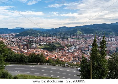 Panoramic View Of Bilbao From Artxanda Mountain. Bilbao In Spain