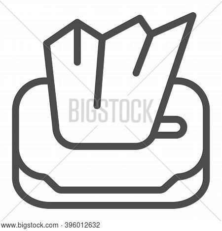 Napkin Box Line Icon, Makeup Routine Concept, Paper Napkins Sign On White Background, Tissue Paper B