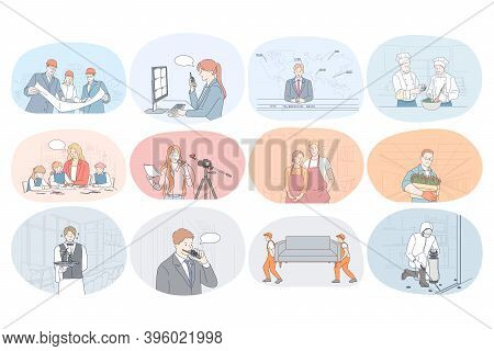 Professions, Occupation, Work, Job, Specialists, Labor, Business Concept. People Engineer Operator P
