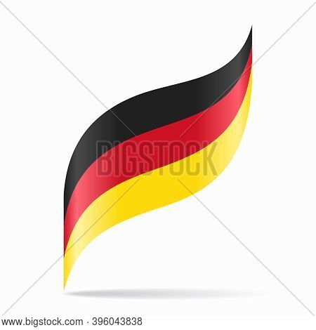German Flag Wavy Abstract Background. Vector Illustration.