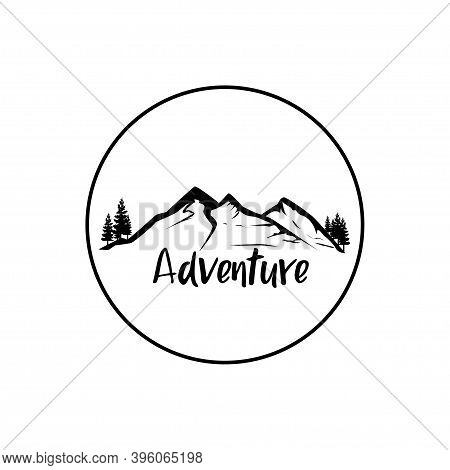 Silhouete Mountain Logo Concept Design Vector Illustration