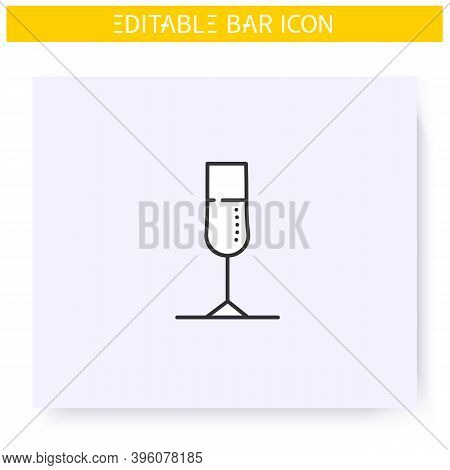 Champagne Glass Line Icon. Alcohol Stemware. Party Drink. Restaurant, Bar Menu. Cocktail Glass. Cock