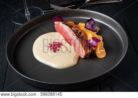 grlled duck with celery puree