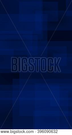 Dark Blue Background. Blue Backdrop With Transparent Suares. Vertical Orientation. 3d Illustration