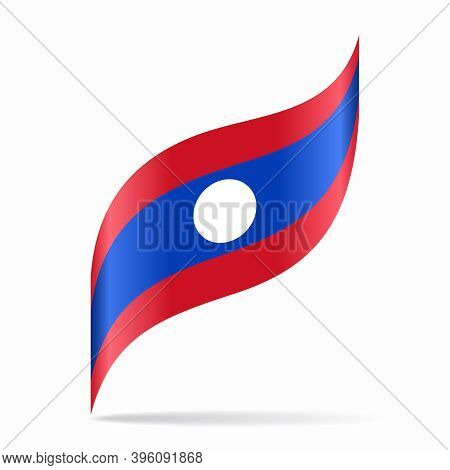 Laotian Flag Wavy Abstract Background. Vector Illustration.