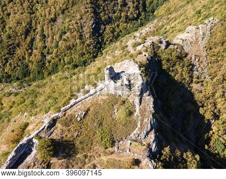 Aerial View Of Ruins Of Anevsko Kale Fortress Near Town Of Sopot, Plovdiv Region, Bulgaria
