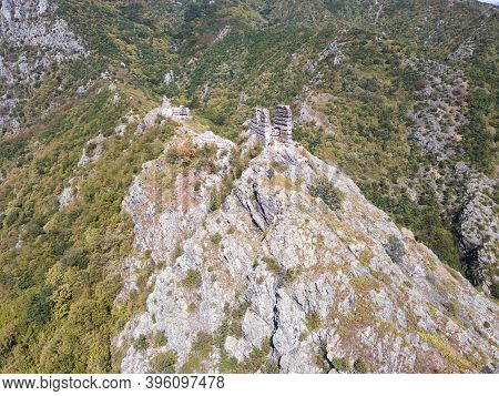 Aerial View Of Ruins Of Anevsko Kale Fortress Near Town Of Sopot, Plovdiv Region, Bulgaria