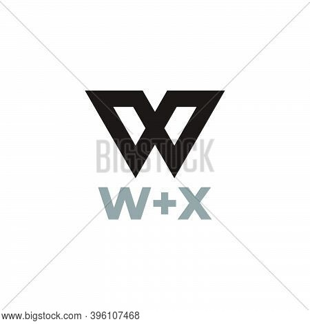 Letter Wx Simple Linked Geometric Line Symbol Vector