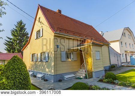 Munich, Germany - June 26, 2010: Typical Elderly House In Housing Area In A Suburban Street Of Munic