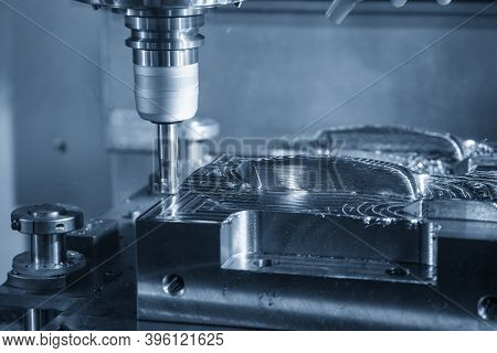 The Cnc Milling Machine Rough Cutting  The Injection Mold Parts By Indexable  Endmill Tools. The Mol
