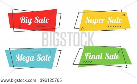Sale Geometric Banner. Modern Flat Promo Fremes. Trendy Discount Template