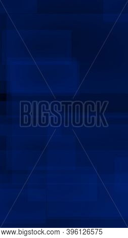 Dark Blue Background. Blue Backdrop With Transparent Suares. Vertical Orientation. 3d Illustration