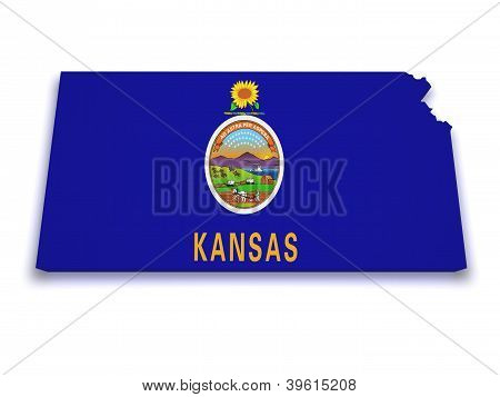 Kansas Map 3D Shape