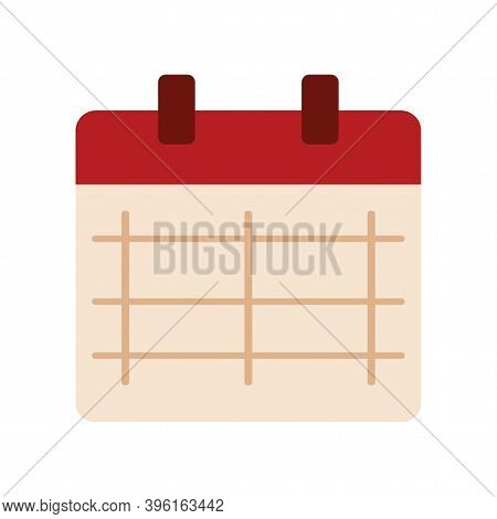 Isolated Calendary Online Digital Marketing Colorful Icon In White Background- Vector