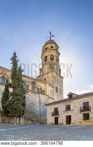 Former Cathedral Of Baeza Is A Roman Catholic Church In Baeza, Andalusia, Southern Spain.