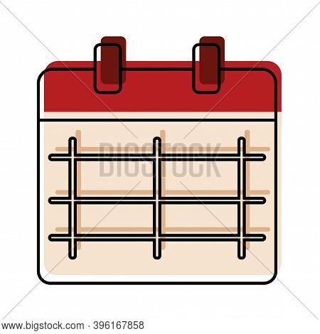 Isolated Calendary Online Digital Marketing Colorful Icon In White Background- Vector