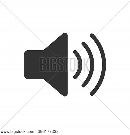 Speaker Audio Icon. Volume Voice Control On Off Mute Symbol. Flat Application Interface Sound Sign B