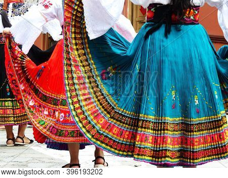 The Skirt With Typical Pattern Design Of Cayambe People, Pichincha Province, Ecuador