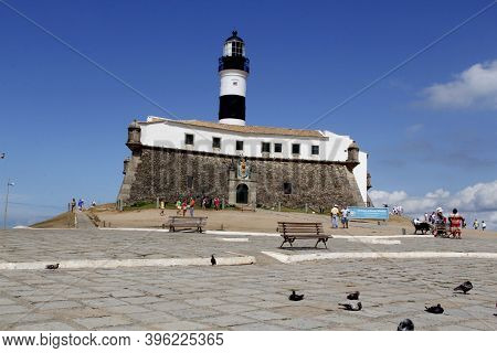 Salvador, Bahia / Brazil - March 18, 2013: View Of The Fort Of Antonio Da Barra, Better Known As Far