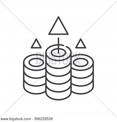 Wealth Accumullation Icon, Linear Isolated Illustration, Thin Line Vector, Web Design Sign, Outline 