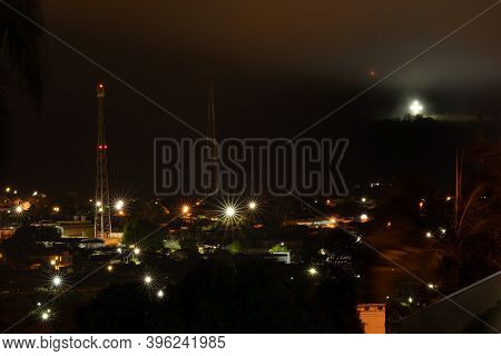 Close-up Of Brazilian City Cassilândia At Night