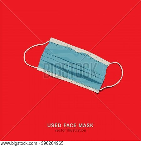 Used Face Mask. Incorrect Disposal Of Medical Supplies. Crumpled Utilized Sugical Equipment. Pollute
