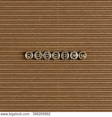 Respect word beads alphabet on brown