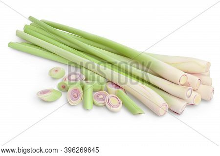 Fresh Lemongrass Isolated On White Background With Clipping Path And Full Depth Of Field