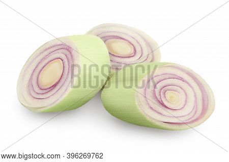 Fresh Lemongrass Slices Isolated On White Background With Clipping Path And Full Depth Of Field