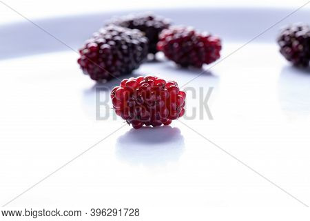 Mulberries Fruit In Macro View